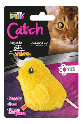 Juguete Para Gato Pollo Vibro Catch Fancy Pets Color Amarillo