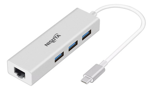 Docking Nisuta Usb C 3.1 A Hub 3 Puertos Usb 3.0 Y Red Rj45 Gigabit 