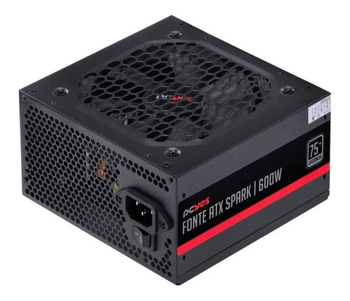 Fonte Atx 600w Real Pcyes Spark 75+ Pxsp600wpt Pfc Ativo