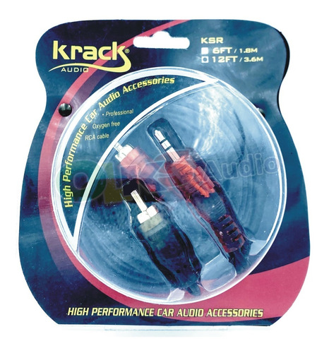 Cable Auxiliar 2 Rca A 1 Plug 3.5mm De 3.6 Mt. Krack Ksr-12