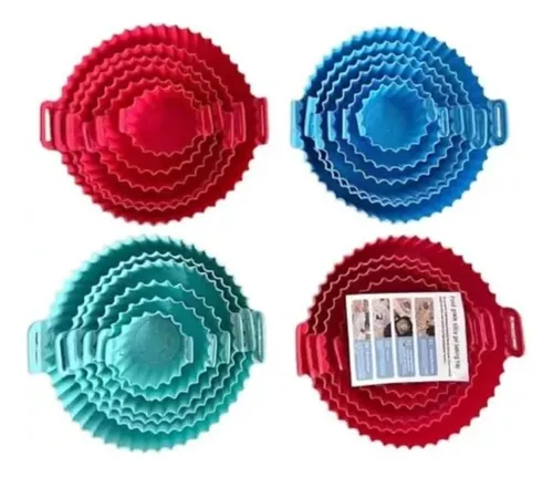 X6 Bandejas De Silicona Para Airfryer Freidora Protector Col