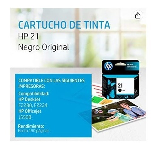 Consumibles Hp 21 Crtg Negro Dj 1460/2360/3910/3940/f4180