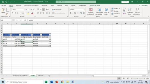 Inventario Y Control De Stock Plantilla Excel