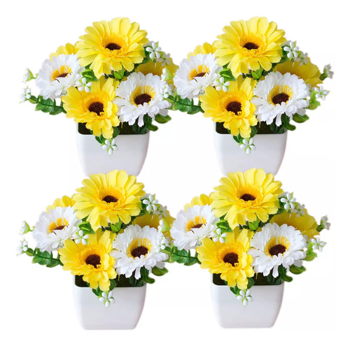 Bonsái Con 4 Plantas Artificiales De Plástico Para Decoració