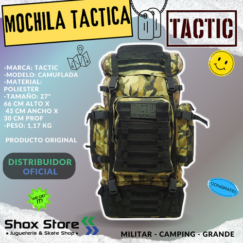 Mochila Tactica Grande Camuflada 27 Militar Reforzada Elite