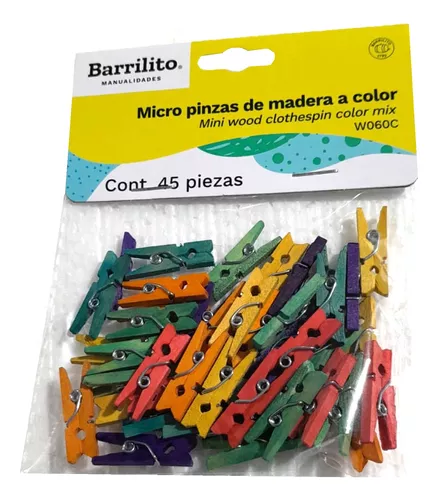 Mini Pinza De Madera De Colores, 100 Pinzas Madera Pequeñas Color