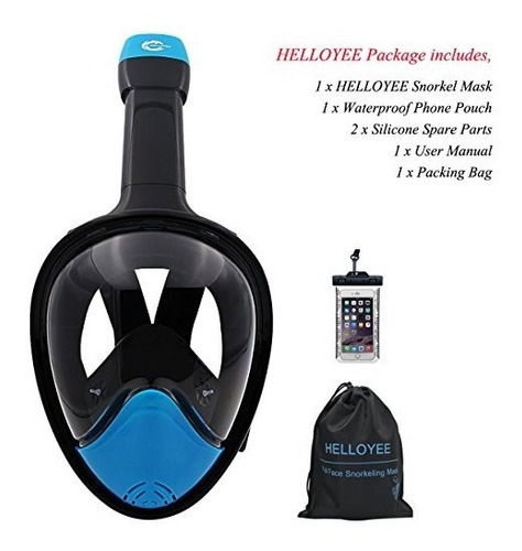 Imagen 4 de 6 de Máscara De Snorkel Con Vista Panorámica Para Adultos Y Niños