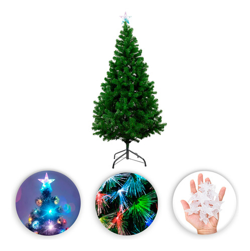 Árbol de Navidad con adornos LED parpadeantes, 137 x 16 cm