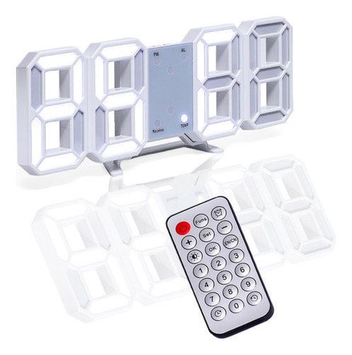 Reloj De Pared Led 3d Brillo Ajustable, Reloj De Mesa C...
