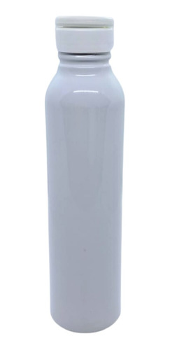 Botella Aluminio Blanca Lisa 500cc - Pack X5 Unidades. Bz-