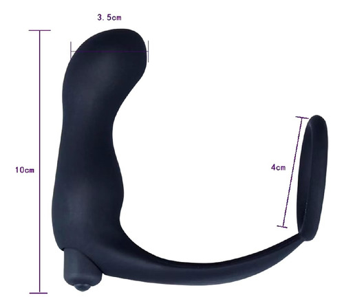 Massageador Elétrico Portátil Plu Prostatico Anel Max Top Preto
