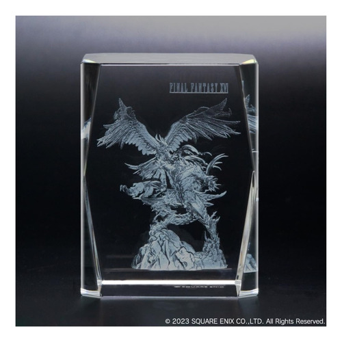 Final Fantasy Xvi 16 3d Crystal Glass Phoenix & Ifrit Laser