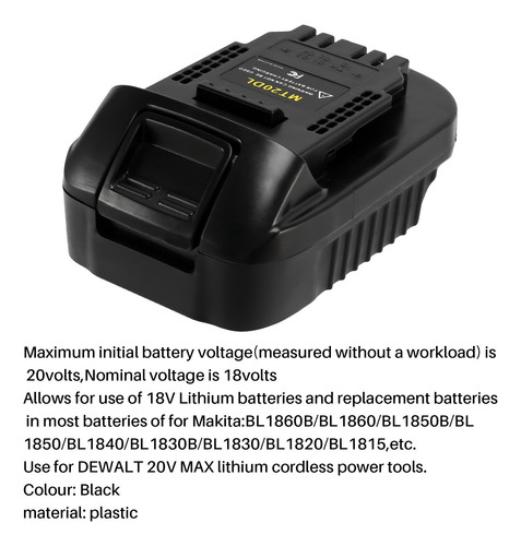 Adaptador De Batería Mt20dl Para Iones De Litio Bl1830 Bl186