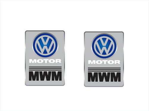 Par Adesivo Emblema Resinado Caminhão Volkswagen Mwm Fgc