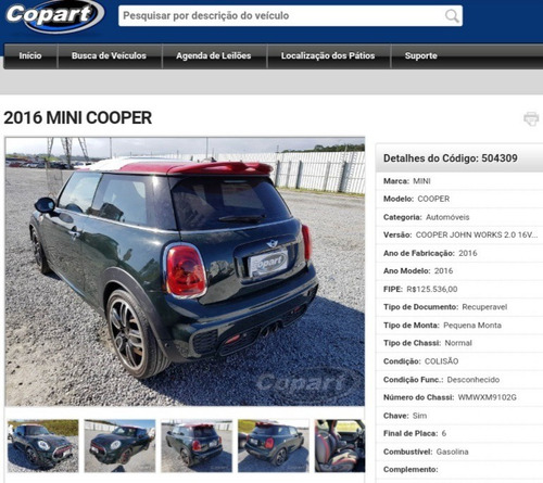 Mini Cooper Jhon Cooper Works 2.0 Turbo
