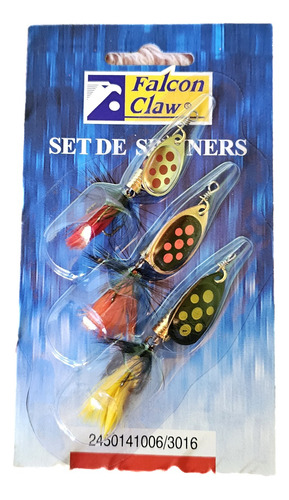 Set De Spinners Falcon Claw 3 Unidades 3,5g Y 4g
