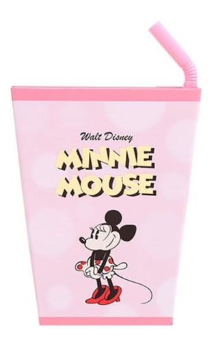 Libreta Y Pluma Minnie Mouse Disney Forma Vaso Con Popote