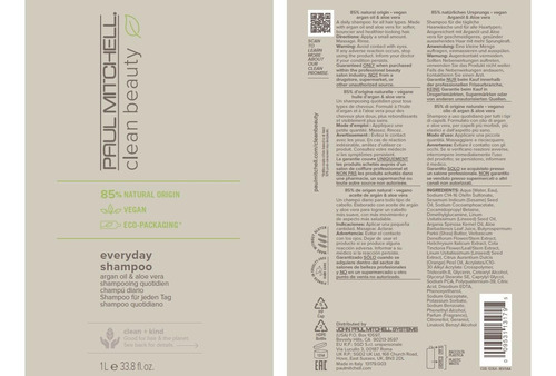 Shampoo Paul Mitchell Clean Beauty Everyday 1l