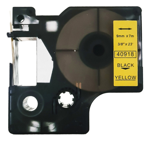 Fita Compativel D1 40918 Amarela 9mm P/ Rotulador Dymo Lm