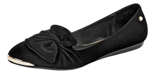 Flats Balerinas Color Negro Con Moño Zapatos Casuales
