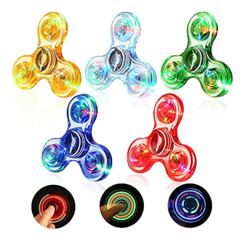 Scione 5 Pack Fidget Spinners - Led Light Up