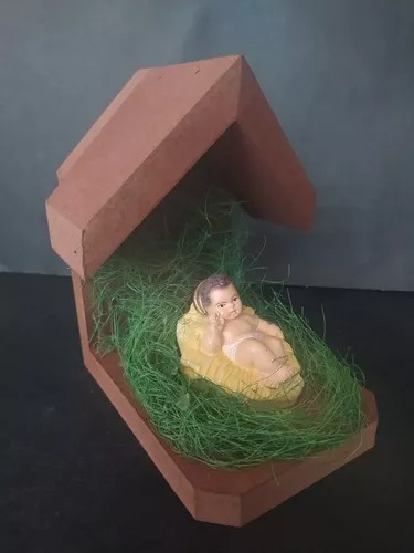 Gruta Presepio Cabana 15 Cm Menino Jesus Natal Madeira