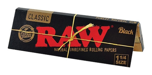 Pack X10 Papel Sedas Raw Classic Black 1 1/4 Clasico Armar