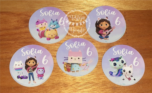 Stickers Para Bolsitas Personalizado Casa De Muñecas De Gaby