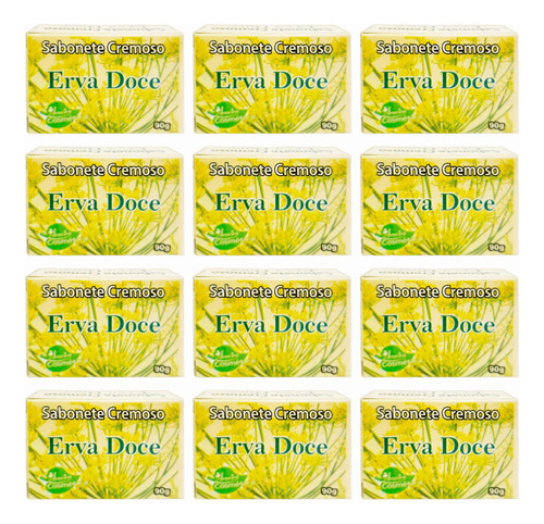 Kit Com 12 Sabonete Cremoso Natural Erva Doce 90g - Aroeira