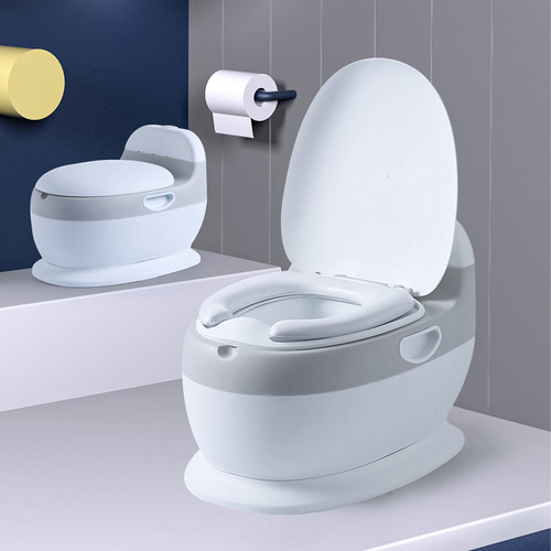 Pelela Inodoro Bacinica Con Sonido Baño Portátil Para Niños Bacinica Bañito Entrenador Asiento Acojinado Color Blanco