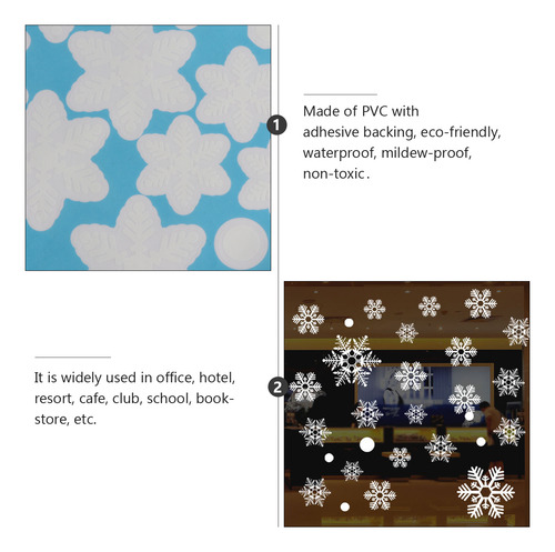 Calcomanías Adhesivas Navideñas Con Forma De Copos De Nieve,