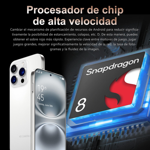 2025 El Más Popular Teléfono Inteligente I16 Pro Max Desbloquea Dual Sim 12gb Ram 512gb Rom Smartphone Android 14 5g Wifi Más Barato Celular
