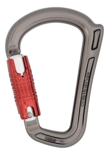 Mosquetón Dmm Rhino Antigiro 2 Pasos Rapel Rescate Montaña Color Gris/Rojo