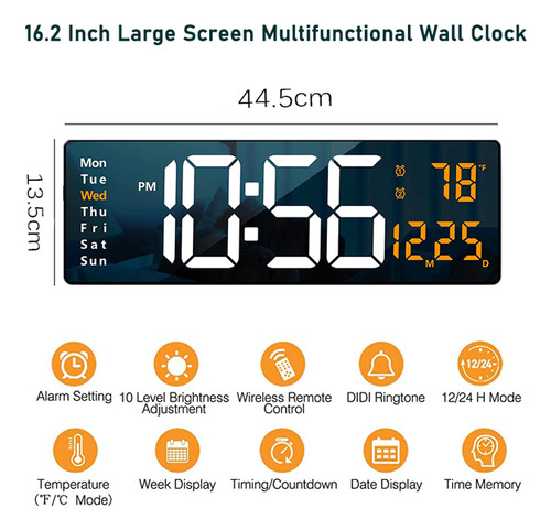 Modern Large Outdoor Led Digital Wall Clock With Big Numbers