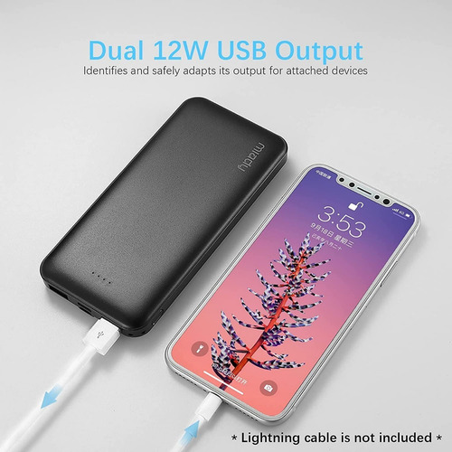 Power Bank Portatil 10000 Mah, Miady, Usb, Type C, Micro Usb