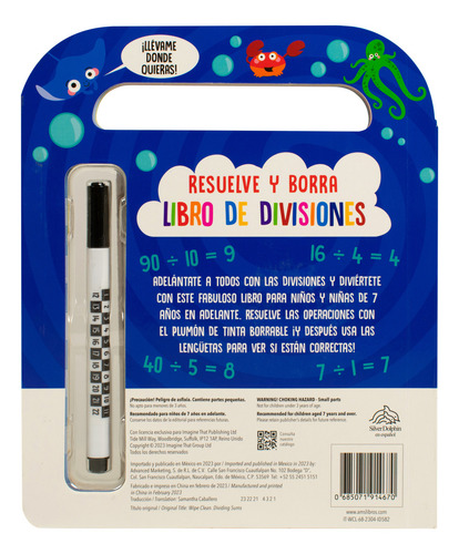 Libro Infantil: Resuelve Y Borra - Libro De Divisiones