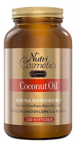 Coconut Oil ( Aceite De Coco ) 120 Softgels - Vitaminlife Sabor Sin Sabor