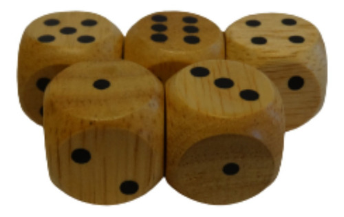 Imagen 5 de 10 de Juego Dados Generala Madera Natural 100u. Tailandia Original