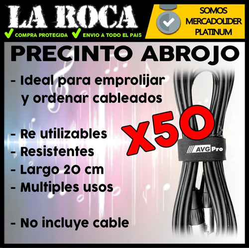 Imagen 4 de 10 de Abrojo Precinto Pack X50 Sujeta Cable Reutilizables Sonido