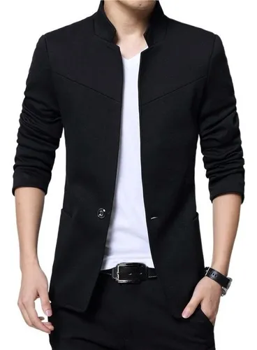 Saco Blazer Moderno Elegante Con Cuello Mao Slim Fit M xico