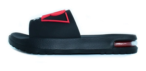 Imagen 4 de 4 de Sandalias Hombre Cr7-06 Rubber Negro Y Rojo Moletto