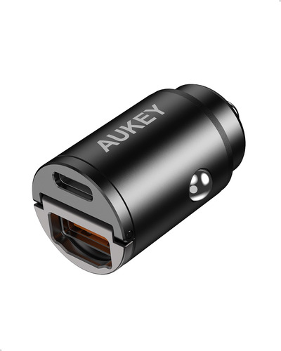 Cargador Para Auto De 30w, Puertos Usb-a Y Usb-c Negro