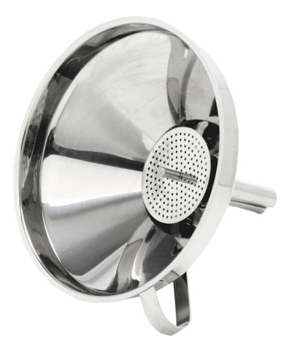 Embudo Con Colador Desmontable Acero Inoxidable 14 Cm