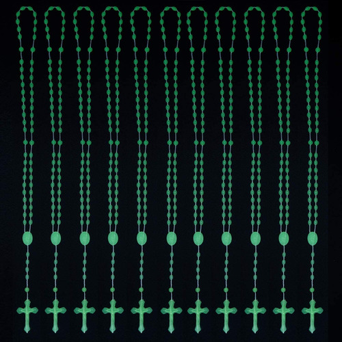Imagen 3 de 5 de Rosarios Plastico Luminoso Fluorescente Comunión Bautizo