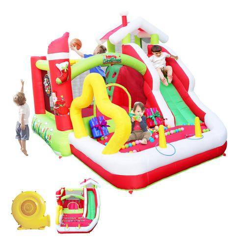 Casa De Rebote Inflable, Castillo De Salto Con Tobogan Para 