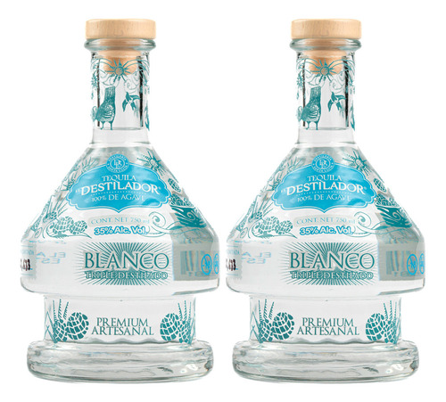 Duo Pack Tequila Destilador Blanco Triple Destilado 750ml