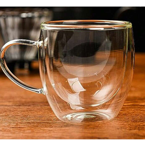 Taza Para Cafe Te Doble Fondo Vidrio 250 Ml