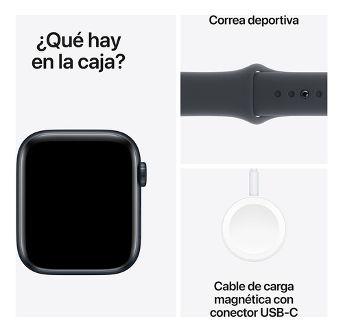 Apple Watch SE GPS • Caja de aluminio color medianoche de 44 mm • Correa deportiva color medianoche - M/L - Excelente (Reacondicionado)