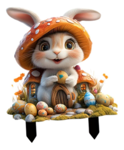 2d Flat Pascua De La Pascua Escena De Huevos De Jardín