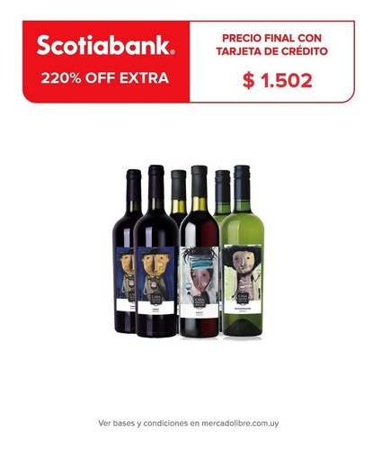 Promo Vinos Uruguayos Bodega Casa Grande X6